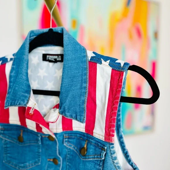 ❇️ SALE ❇️ Forever 21 Americana Vest - Picture 1 of 5